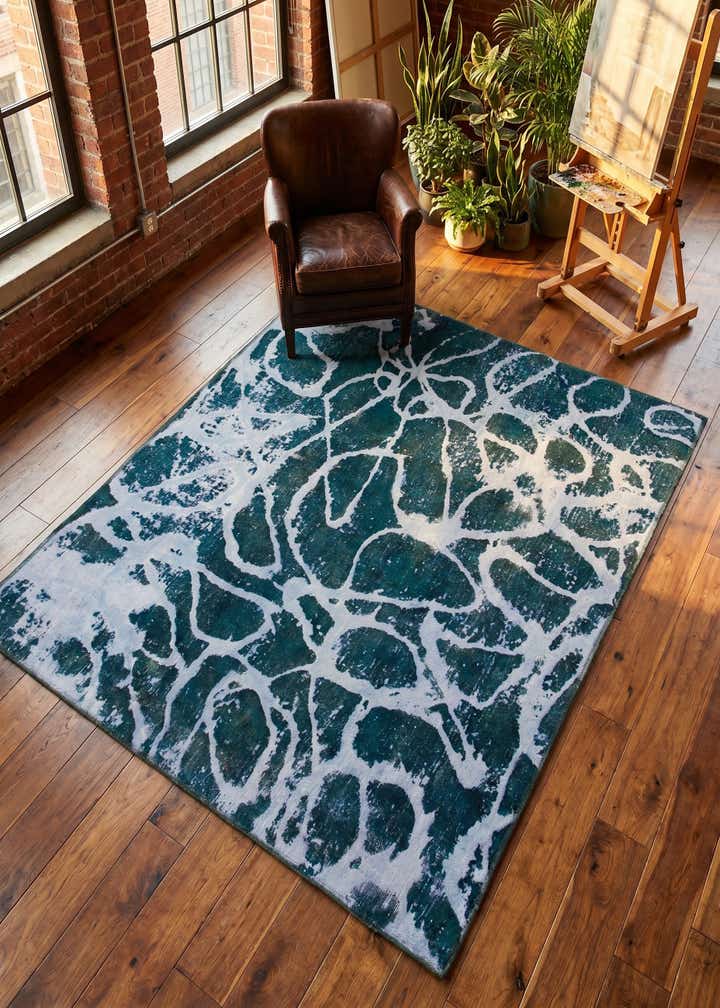 5' 5 x 6' 4 Hand Knotted Ultra Vintage Persian Wool Square Rug
