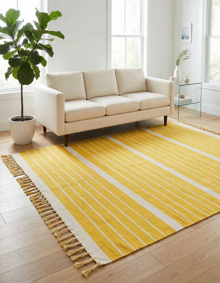 Detail image of 6' 1 x 9' Hand Woven Chindi Cotton Rug