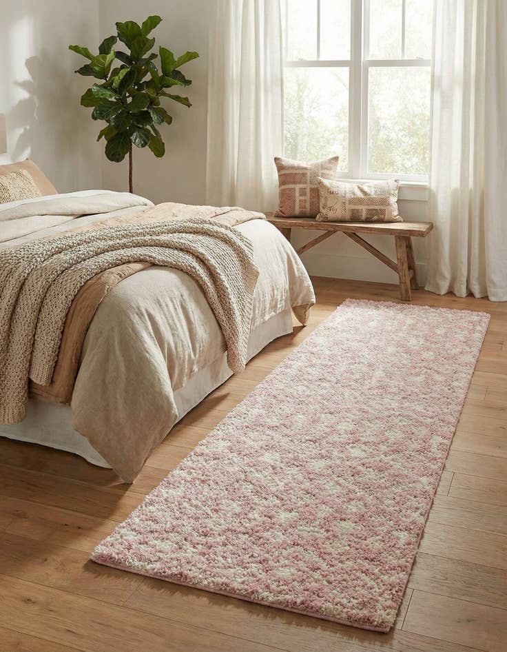 Detail image of 2' 7 x 10' Moroccan Trellis Shag Runner Rug