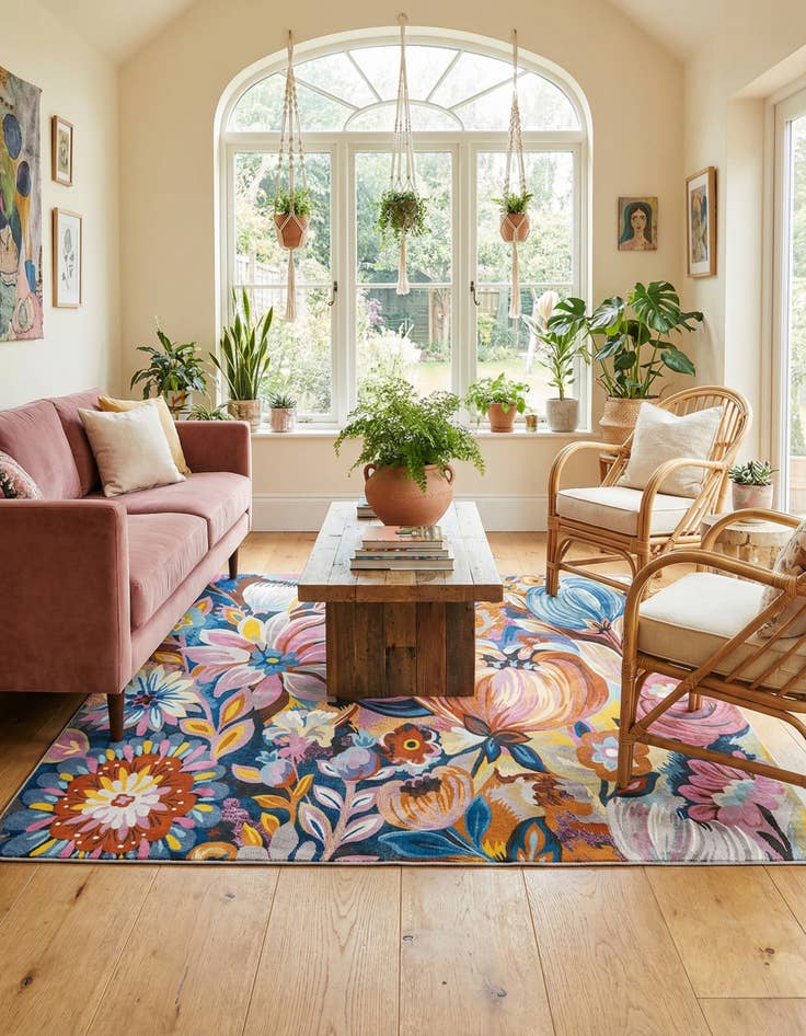 Detail image of 7' 10 x 7' 10 Blossom Square Rug