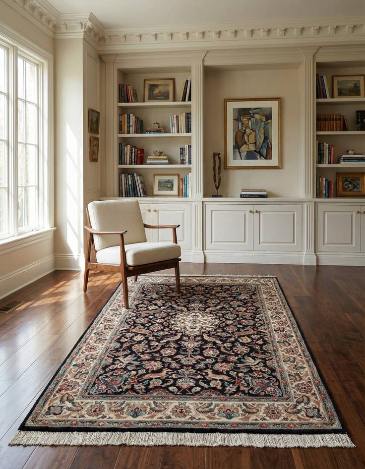 Detail image of 4' 2 x 6' 7 Hand Knotted Lahour Wool Rug