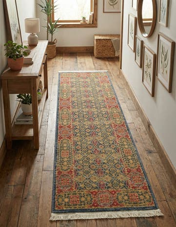 Navy Blue Mamluk Runner Rug