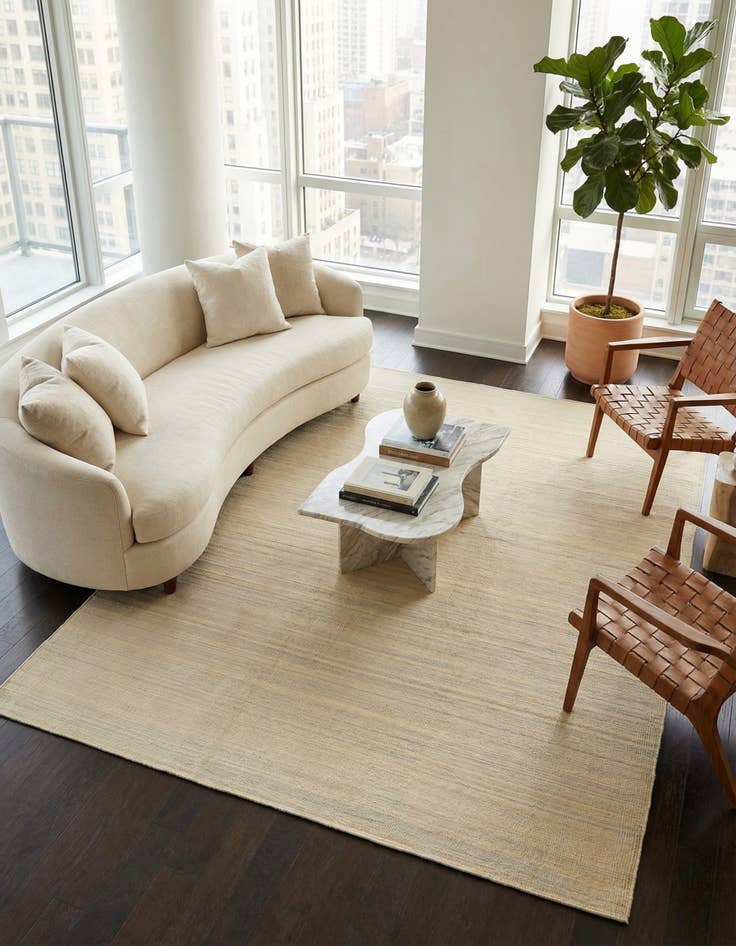 Detail image of 6' 8 x 9' 8 Hand Woven Kilim Modern Wool Rug