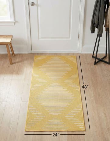 2' x 4' Easy-Clean Modern Indoor / Outdoor Runner Rug