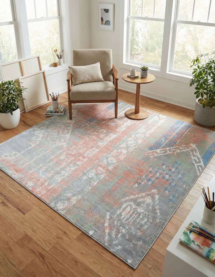 Detail image of 7' 10 x 7' 10 Kamala Washable Square Rug