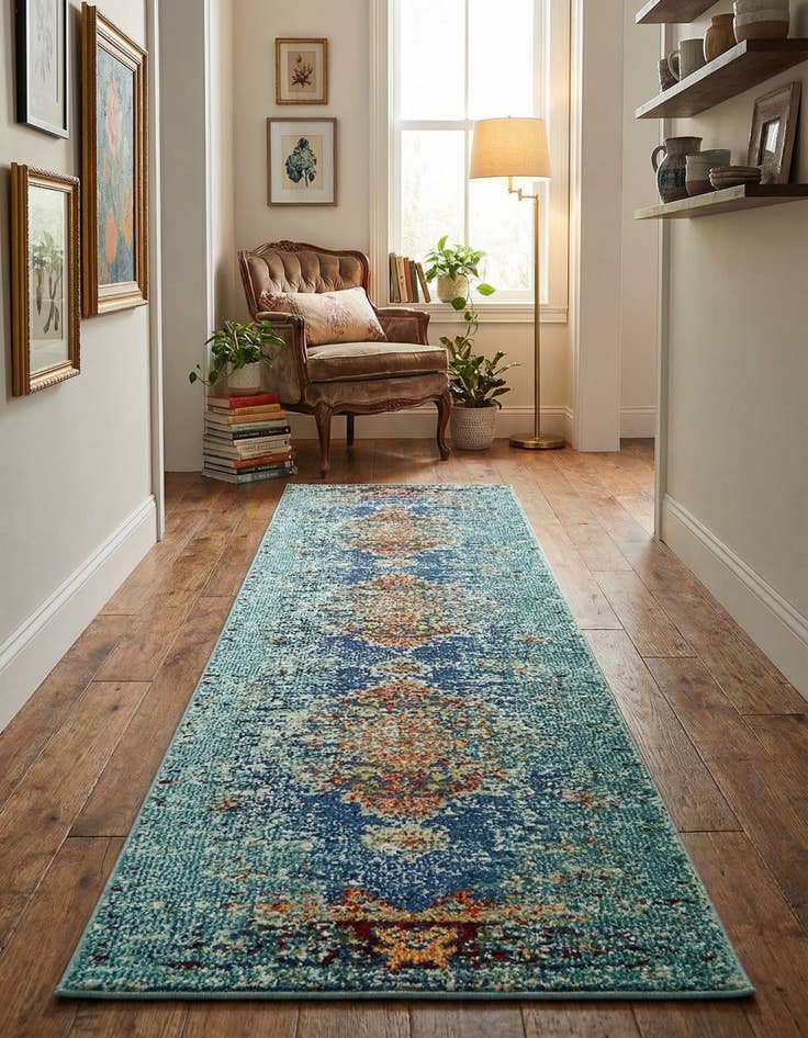 Detail image of 2' x 6' 9 Washable Carnevale Runner Rug