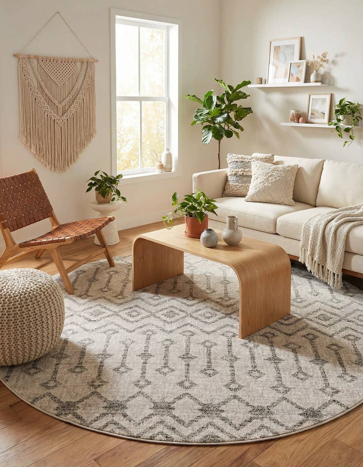 Detail image of 7' x 7' Eco Trellis Round Rug