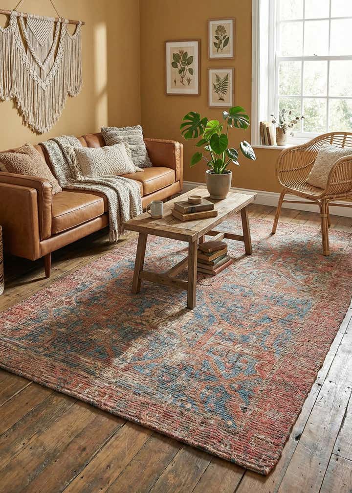 5' 1 x 8' Chenille Jute Rug