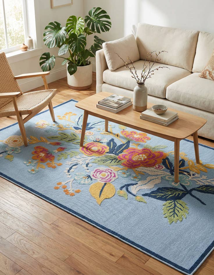 Detail image of 5' 3 x 7' 7 Washable Indoor / Outdoor Rug