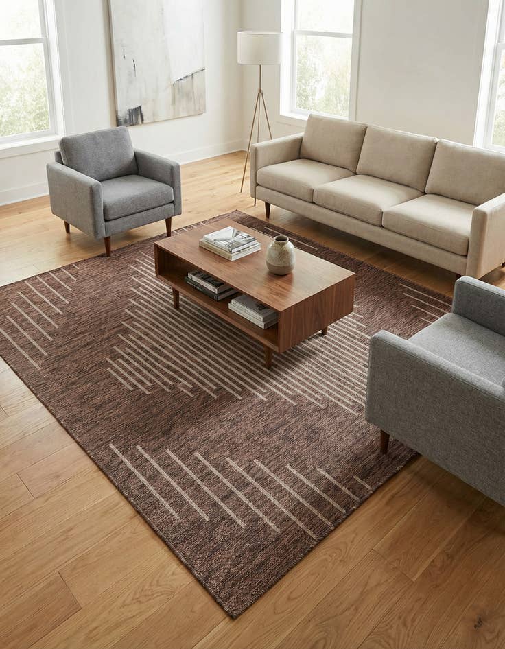 Detail image of 7' x 7' Washable Modern Indoor / Outdoor Square Rug