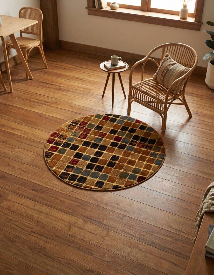 Detail image of 3' 3 x 3' 3 Cafe Round Rug