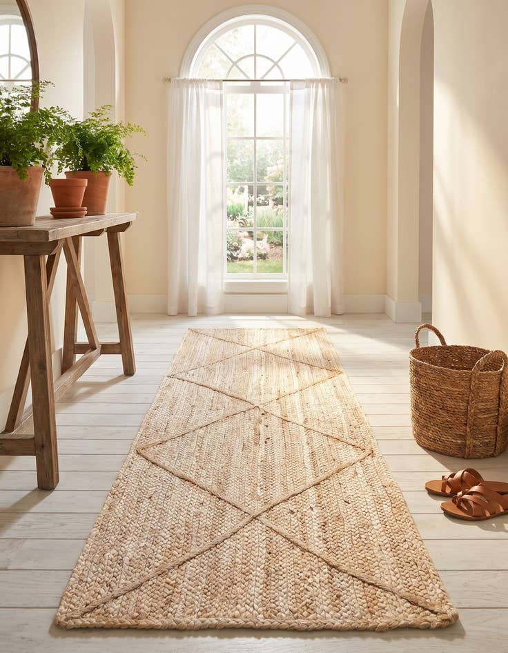 Detail image of 2' 2 x 6' 1 Handmade Braided Jute Runner Rug
