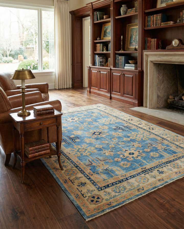 5' 2 x 7' 10 Hand Knotted Oushak Wool Rug