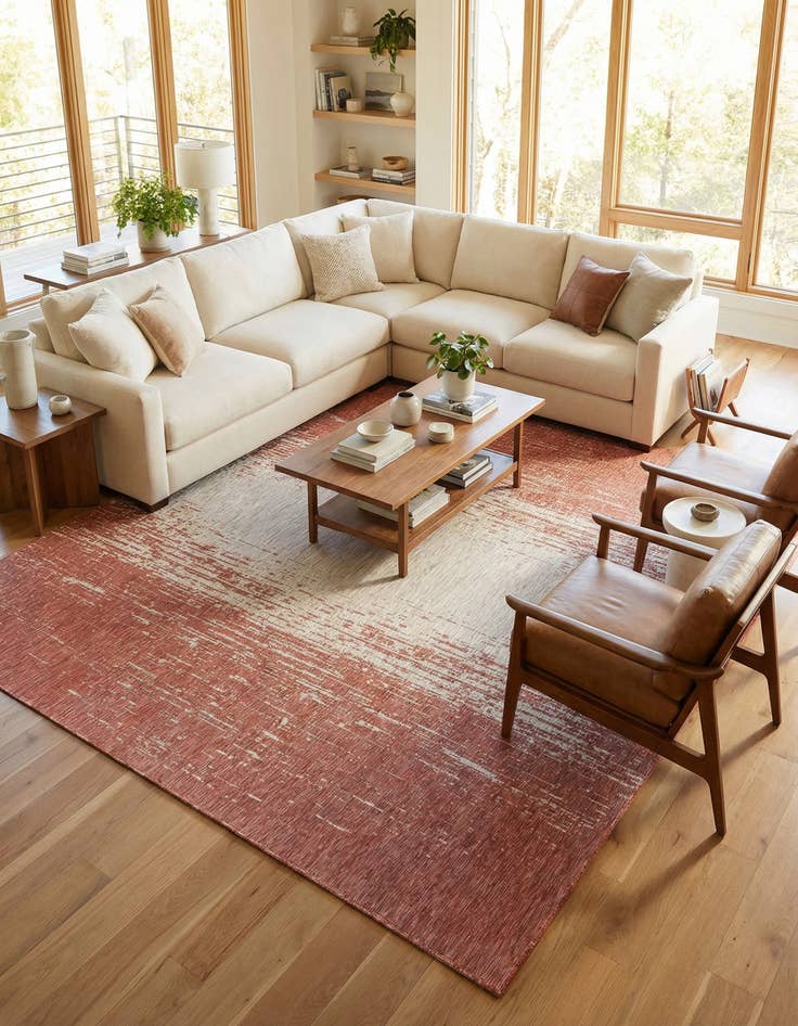 Detail image of 13' x 13'  Washable Modern Indoor / Outdoor Square Rug