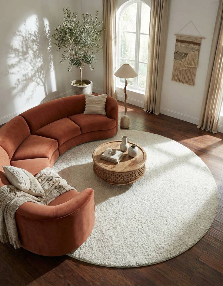 Detail image of 10' x 10' Soft Solid Shag Round Rug