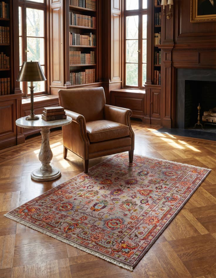 Detail image of 3' 7 x 5' 2 Hand Knotted Ariana Ziegler Rug