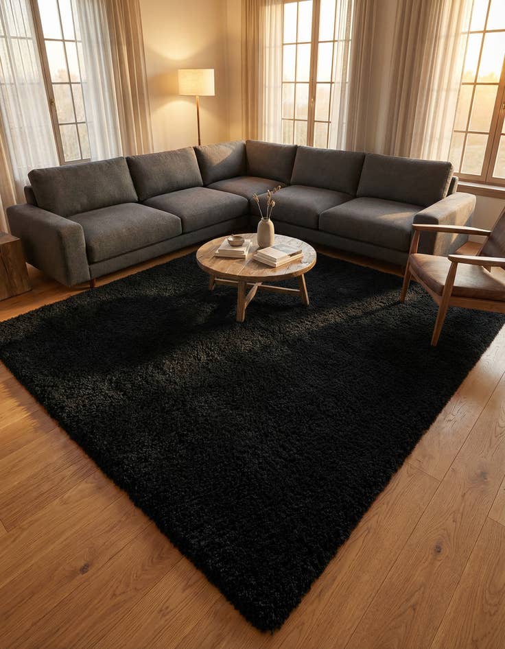 Detail image of 7' 10 x 7' 10 Solid Shag Square Rug