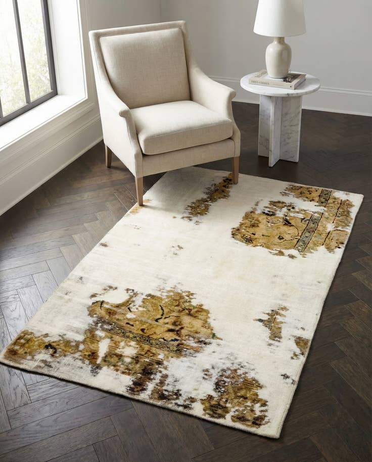 Detail image of 3' 6 x 5' 7 Hand Knotted Ultra Vintage Persian Wool Rug