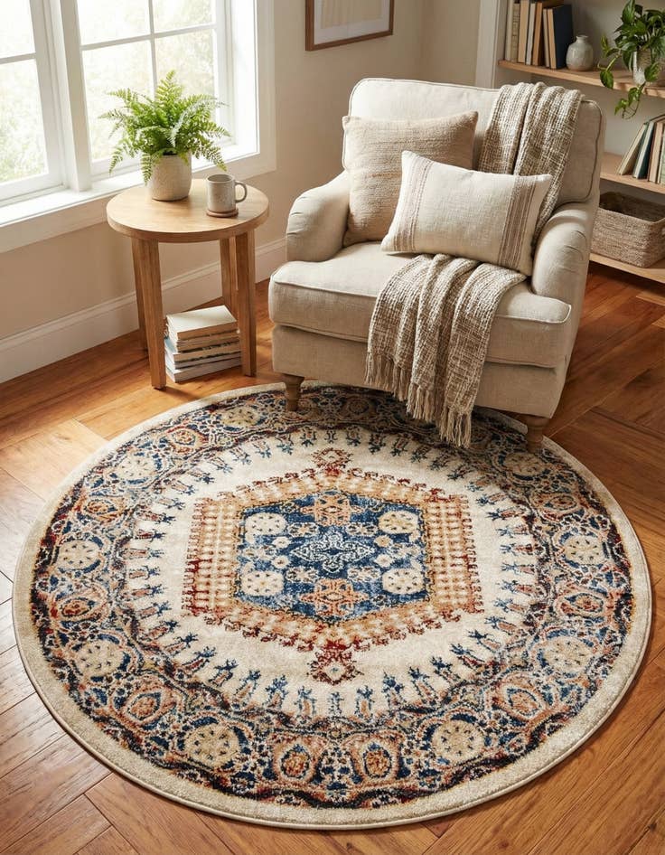 Detail image of 4' x 4' Arcadia Round Rug