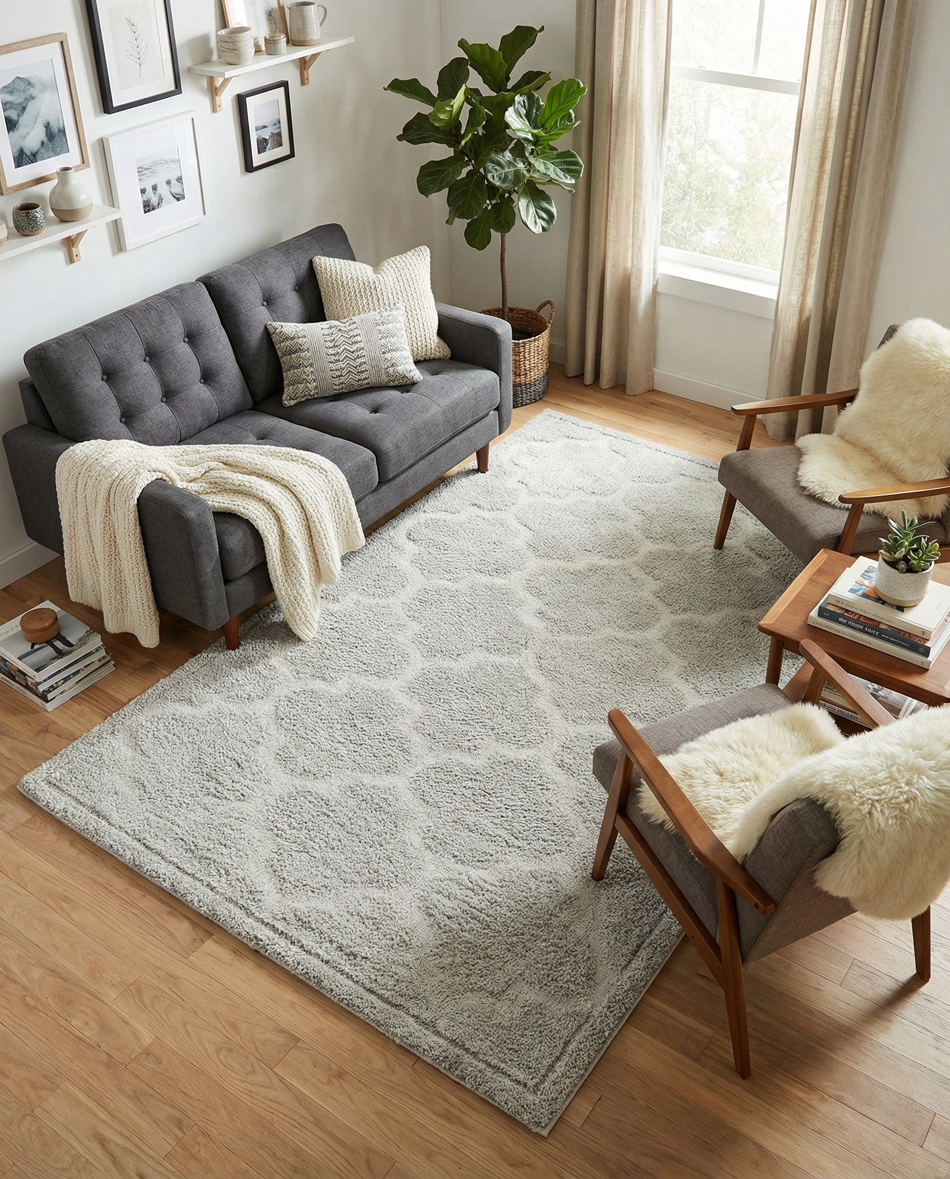 5' x 8' Trellis Shag Rug