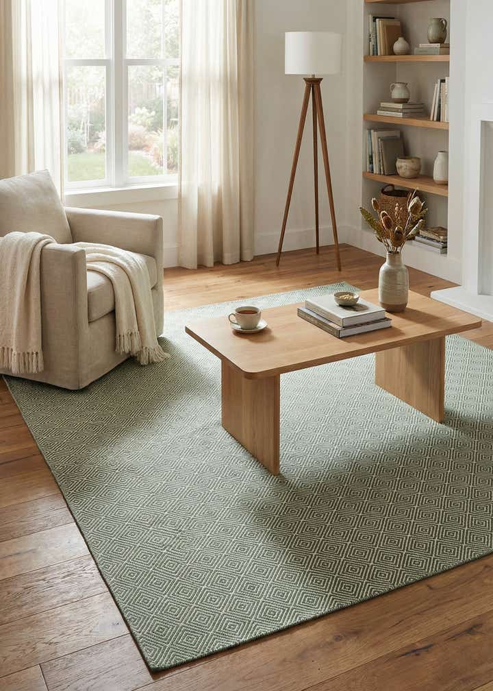 7' 10 x 7' 10 Hand Woven Geo Trellis Flatweave Square Rug