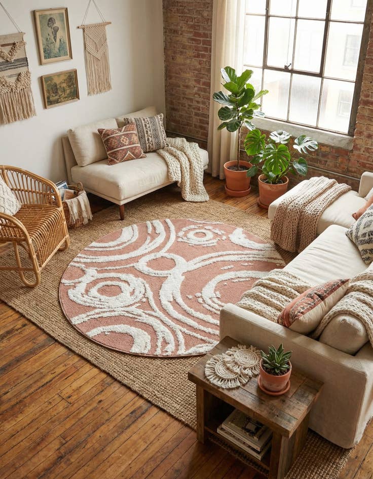 Detail image of 5' 3 x 5' 3 Boho Round Rug