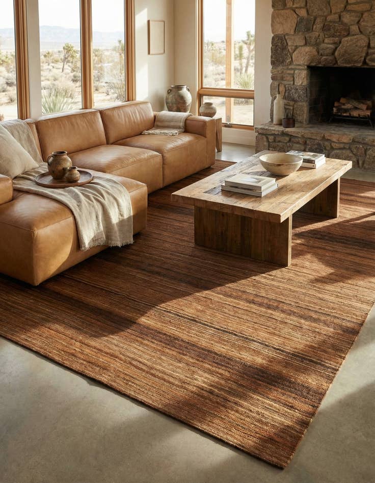 Detail image of 7' x 9' 5 Hand Woven Kilim Modern Wool Rug