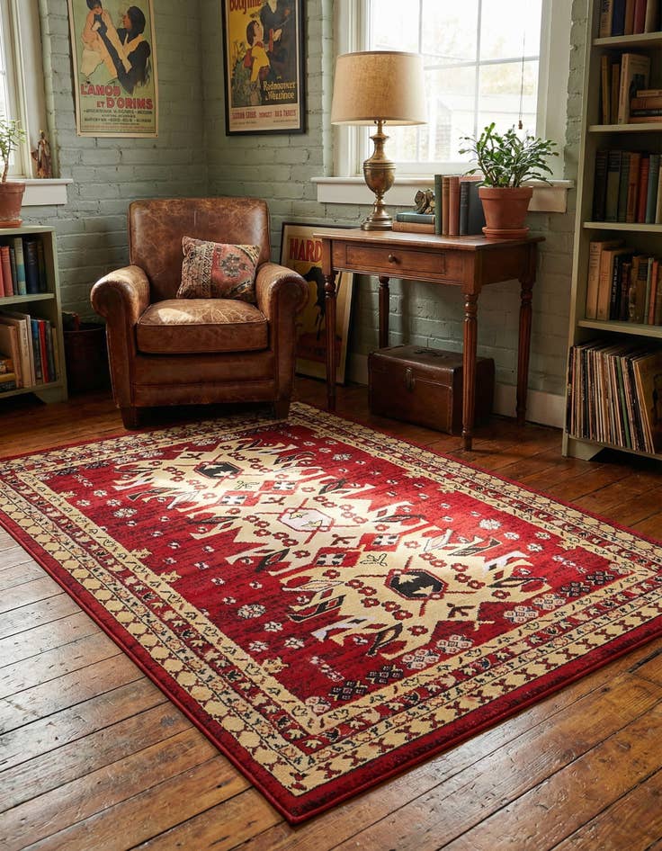 Detail image of 4' x 6' Heriz Design Rug