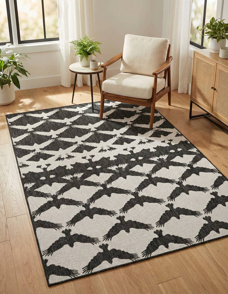 Detail image of 5' 3 x 8' Easy-Clean Modern Indoor / Outdoor Rug