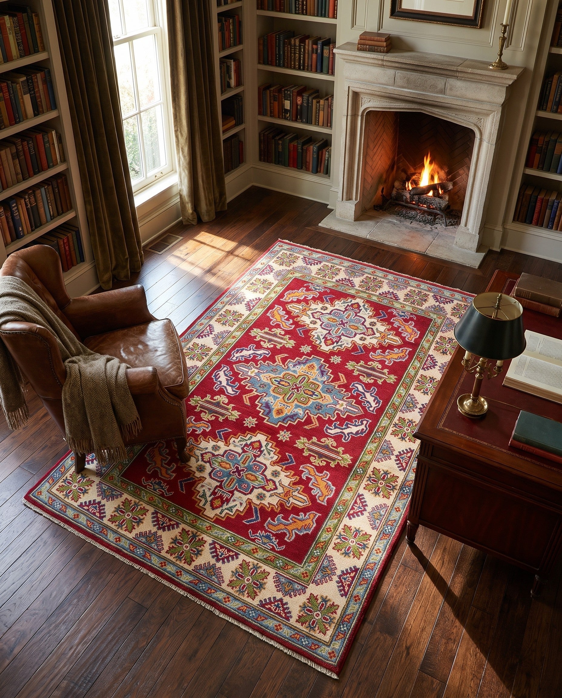 3' 11 x 6' Hand Knotted Kazak Rug