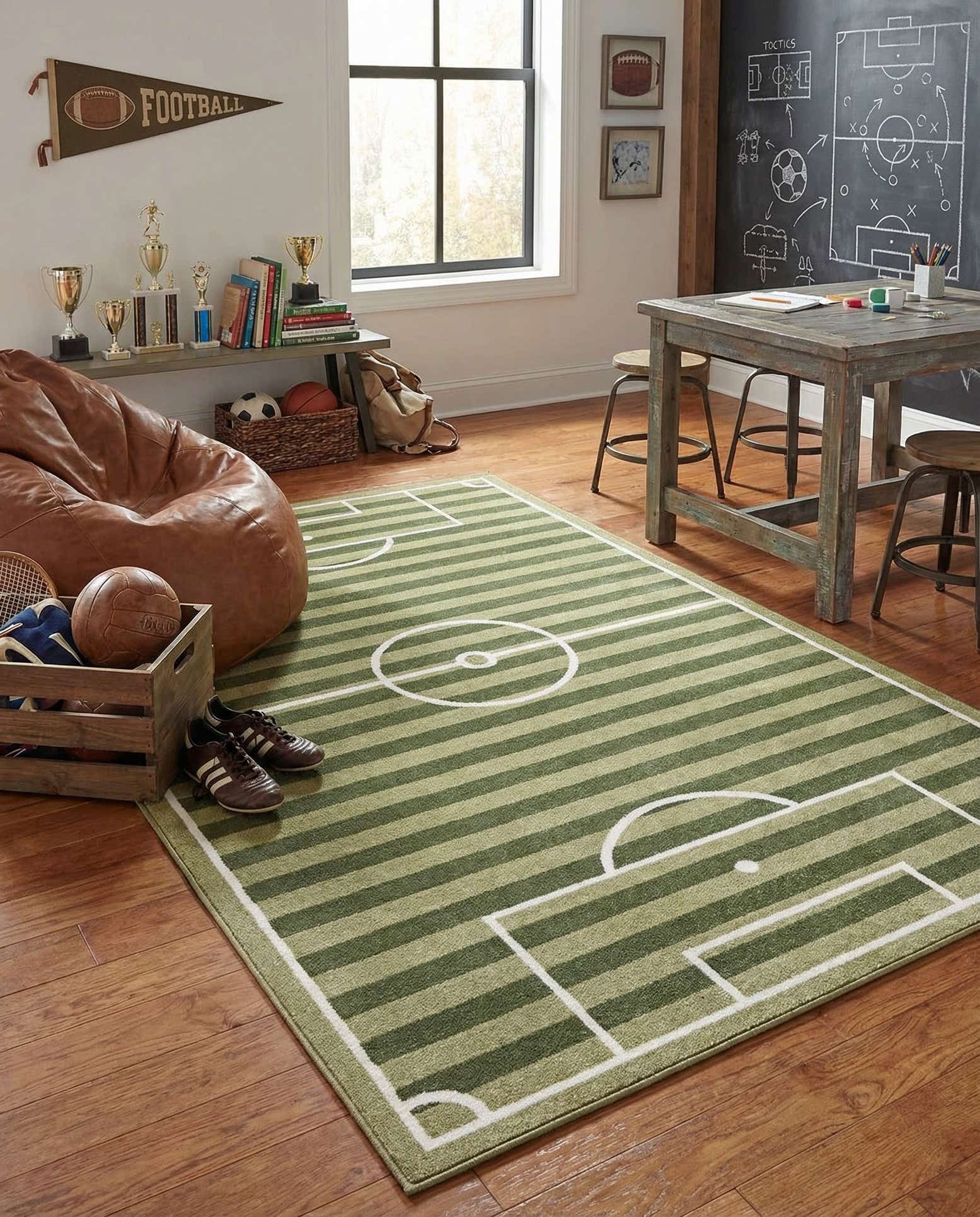 5' 3 x 8' Sports Washable Rug