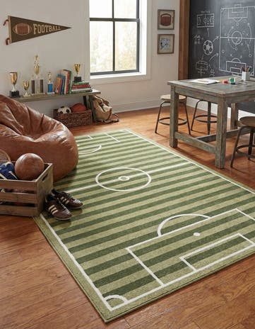 5' 3 x 8' Sports Washable Rug