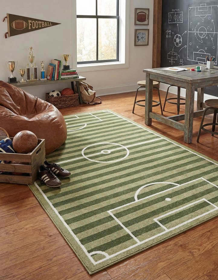 5' 3 x 8' Sports Washable Rug