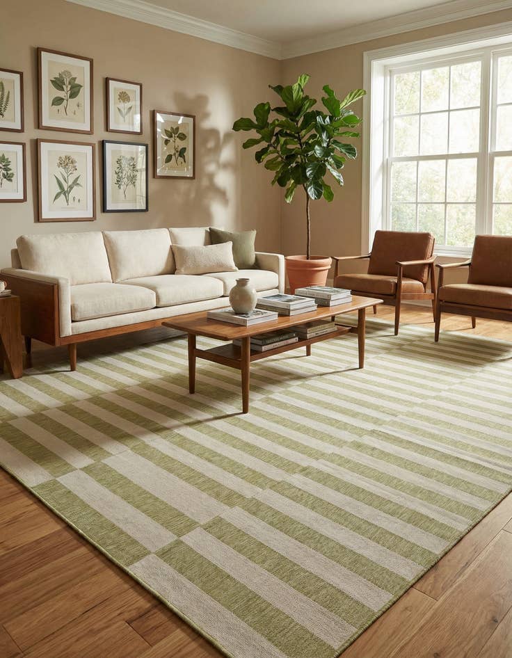 Detail image of 13' x 13' Washable Ribbon Indoor / Outdoor Square Rug