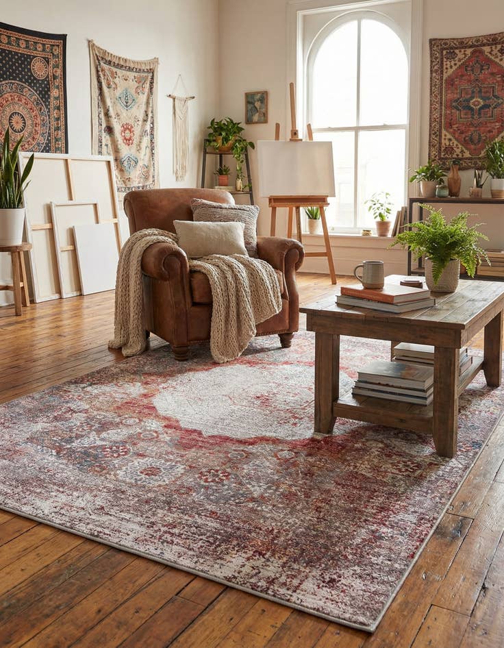 Detail image of 4' x 6'  Washable Yara Rug