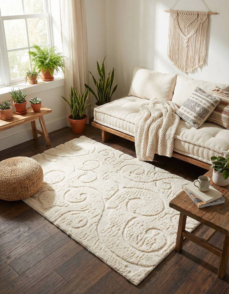 Detail image of 5' x 8' Botanical Shag Rug