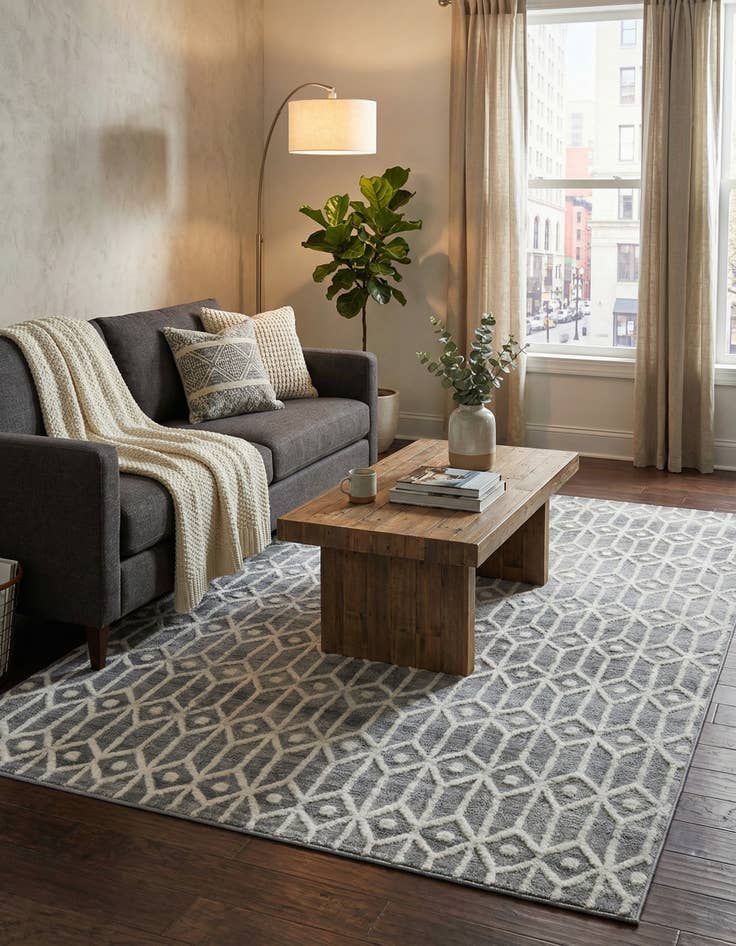 Detail image of 5' x 8' Lattice Trellis Rug