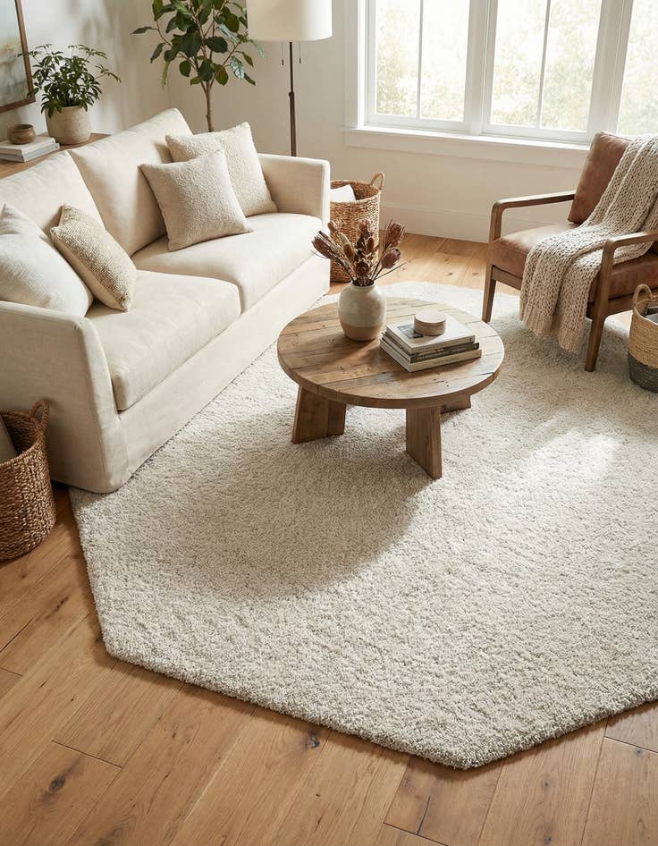 Detail image of 8' x 8' Solid Frieze Octagon Rug