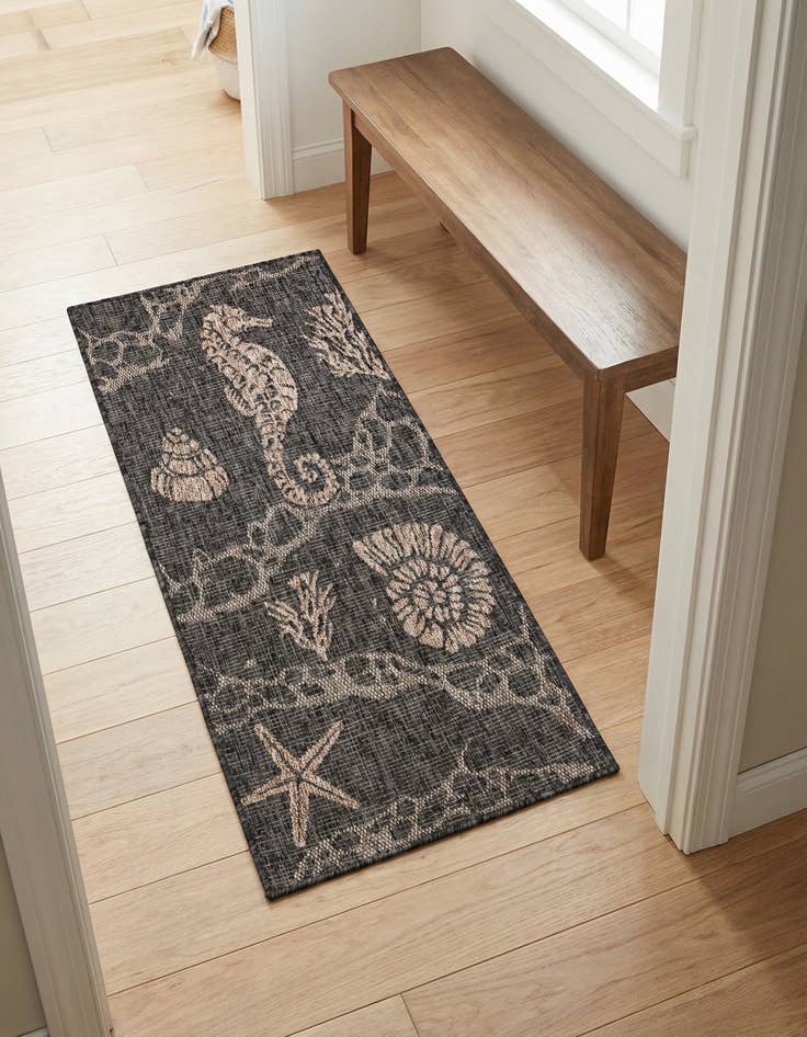 Detail image of 2' x 4'  Washable Coastal Indoor / Outdoor Runner Rug