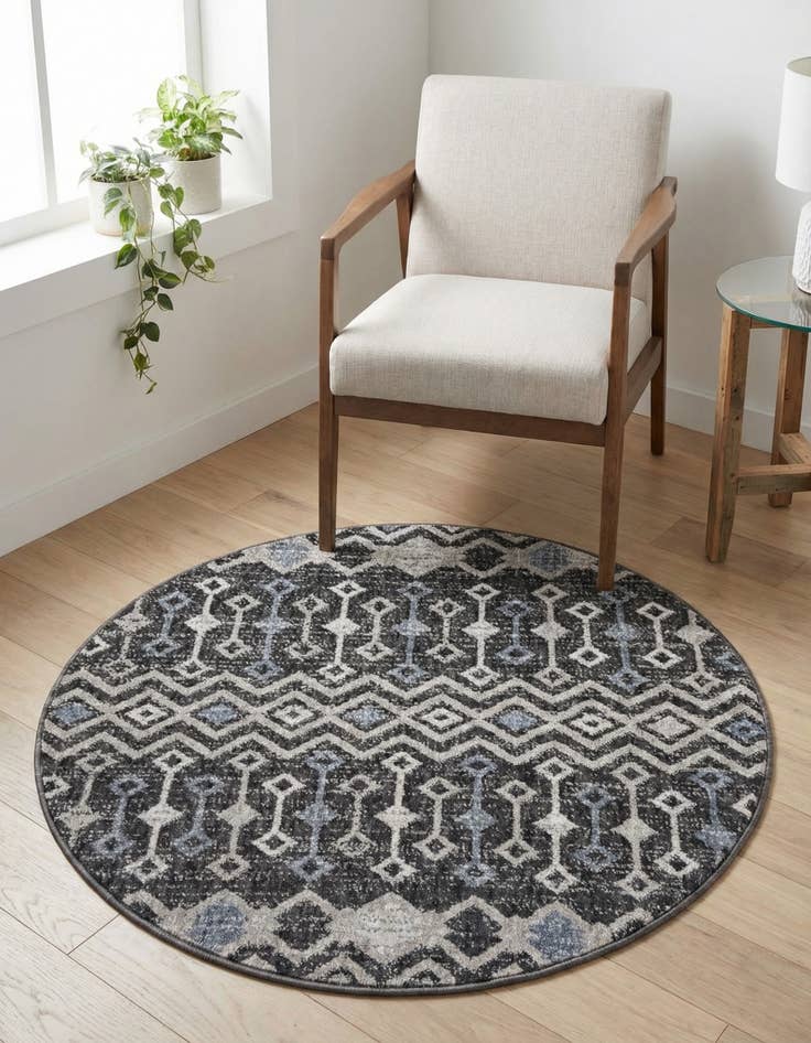 Detail image of 3' 3 x 3' 3 Eco Trellis Round Rug