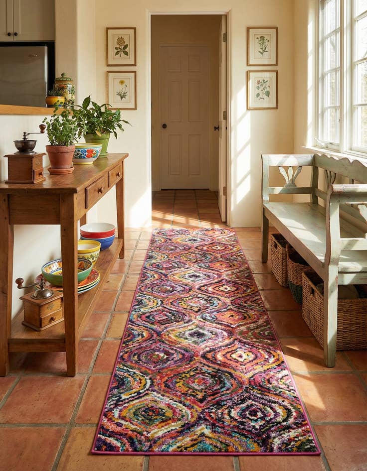 Detail image of 2' 7 x 10'  Washable Casablanca Runner Rug