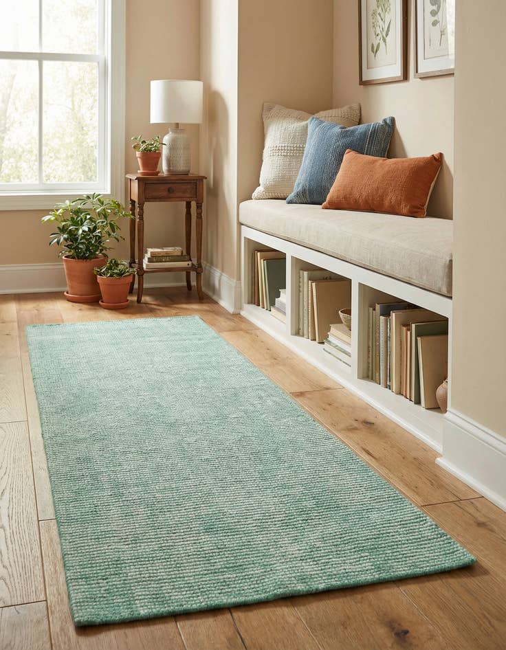 Detail image of 2' x 6' 1  Hand Woven Jill Zarin English Manor Farmhouse Wool Runner Rug