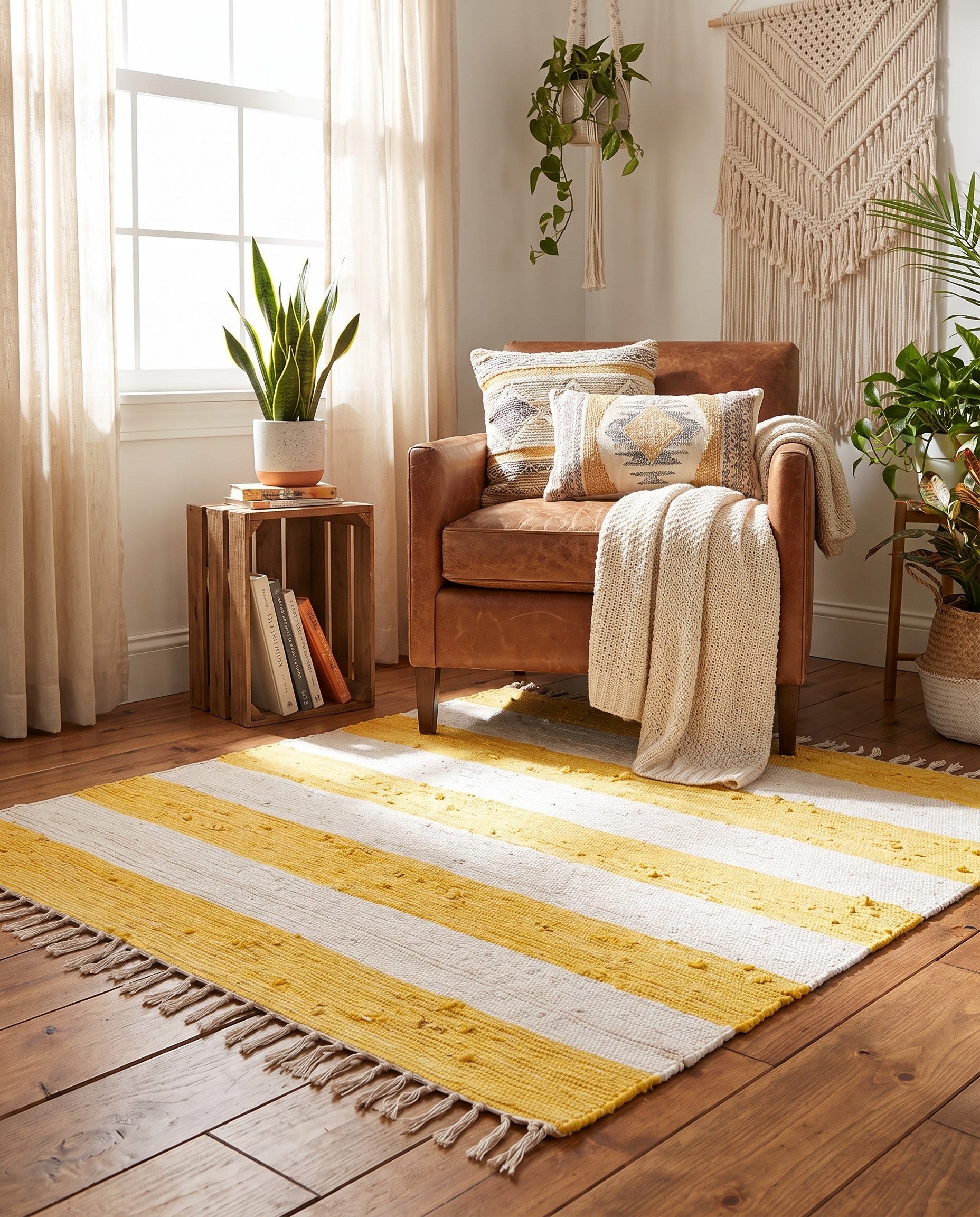 5' 1 x 5' 1 Hand Woven Chindi Rag Square Rug