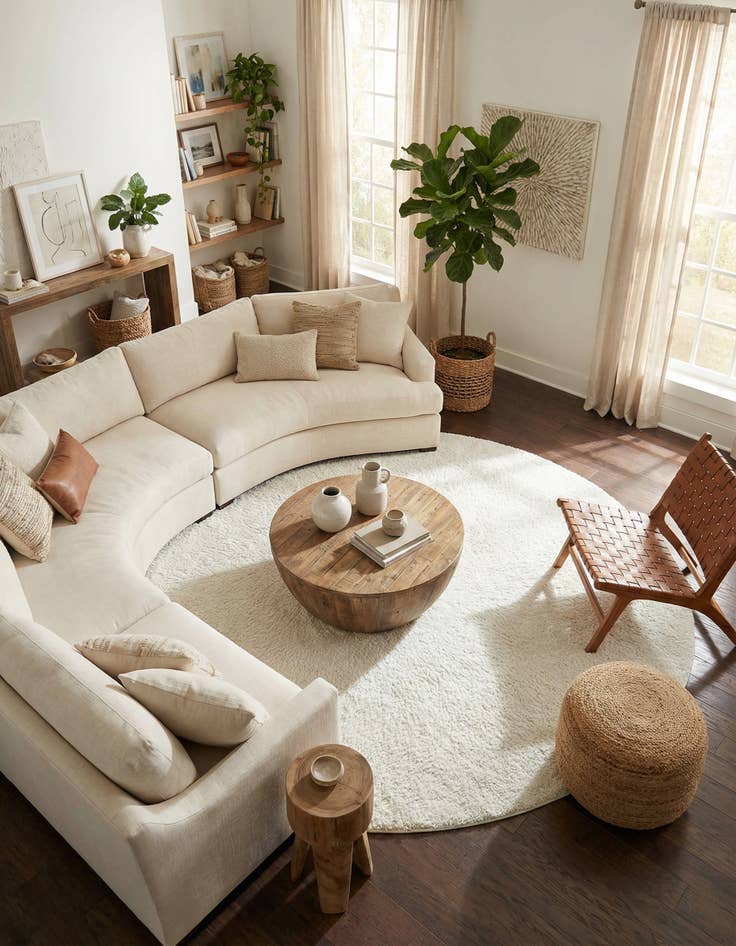 Detail image of 10' x 10' Soft Solid Shag Round Rug