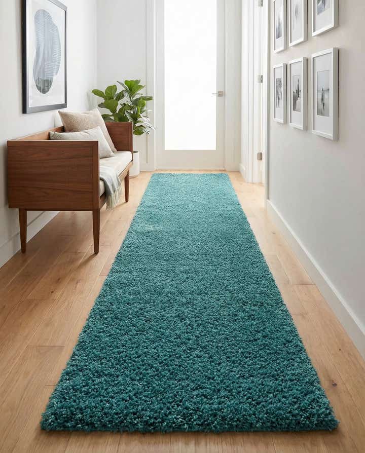 2' 7 x 14' Solid Shag Runner Rug