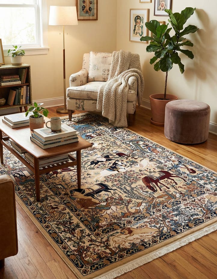 5' 3 x 8' Nain Design Rug