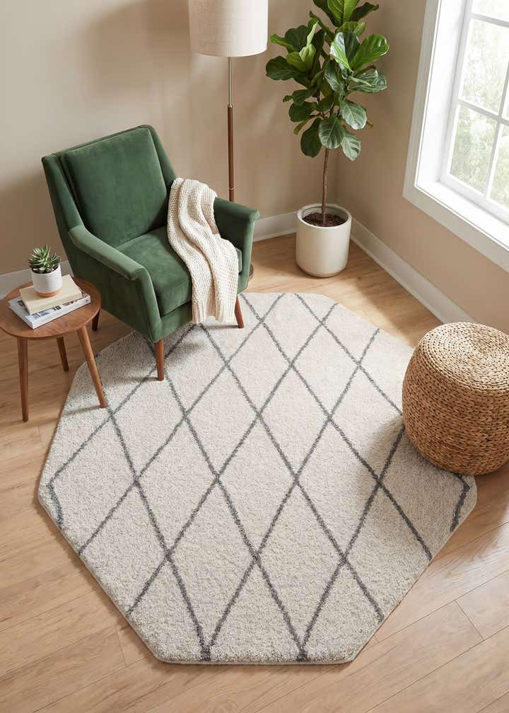 5' 3 x 5' 3 Moroccan Shag Octagon Rug