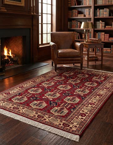 4' 1 x 7' 1 Hand Knotted Kazak Oriental Wool Rug