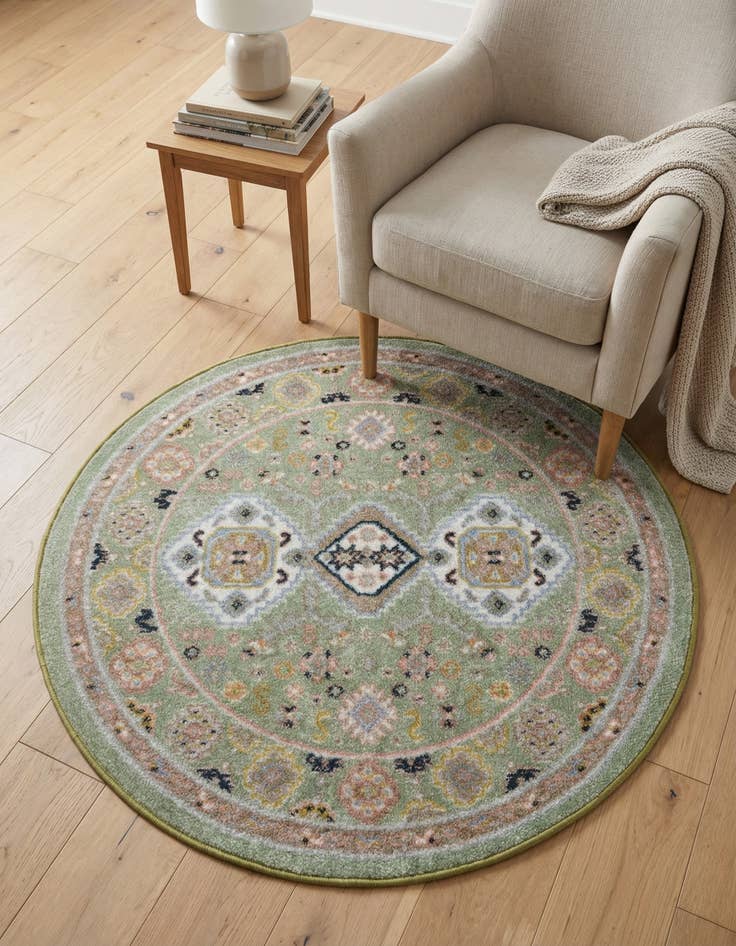 Detail image of 3' 3 x 3' 3 Kamala Washable Round Rug