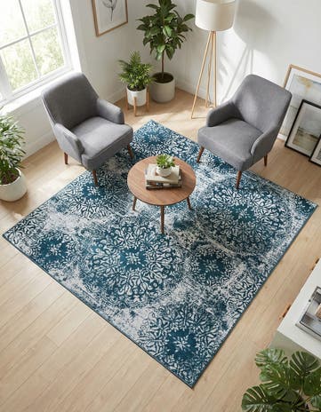 Blue Monte Carlo Square Rug